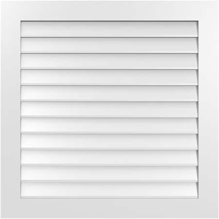 Ekena Millwork Vertical Surface Mount PVC Gable Vent: Non-Functional, w/3-1/2"W x 1"H, Standard Frame, 38"W x 38"H GVPVE38X3801SN